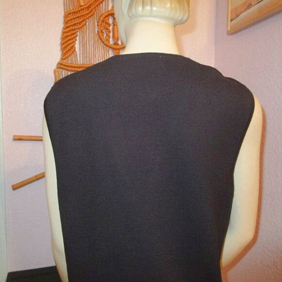 Vtg Christine Alexander Cardigan Sweater Vest Size L Rhinestones Knit Sleeveless - Picture 8 of 12